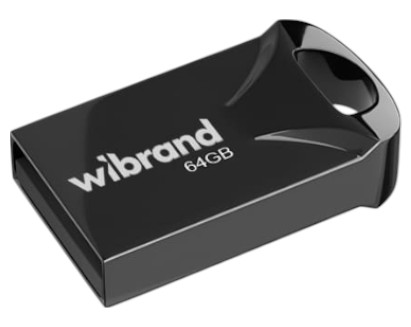Флеш USB Wibrand USB 2.0 Hawk 64Gb Black (WI2.0/HA64M1B) - Фото 1