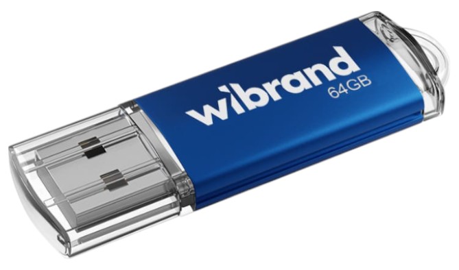 Флеш USB Wibrand USB 2.0 Cougar 64Gb Blue (WI2.0/CU64P1U) - Фото 1