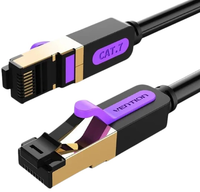 Кабель патч-корд Vention CAT7 SSTP Ethernet 3 м Black (ICDBI) - Фото 1