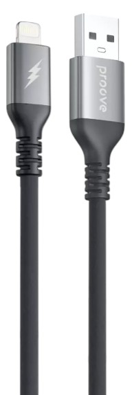 Кабель Proove ReGen Silicone USB to Lightning 2.4A 1m Black (CCRS12001101) - Фото 1