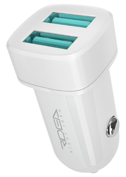 Автомобильное зарядное устройство Ridea Grand Micro 2USB 2.4 A White (RCC-21112) - Фото 1