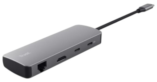 Хаб USB Trust Dalyx  8in1 USB-C> 1xUSB-А 3.2/USB-A 2.0/2xUSB-С/HDMI/Ehernet/SD/microSD 0.15m (25672) - Фото 1