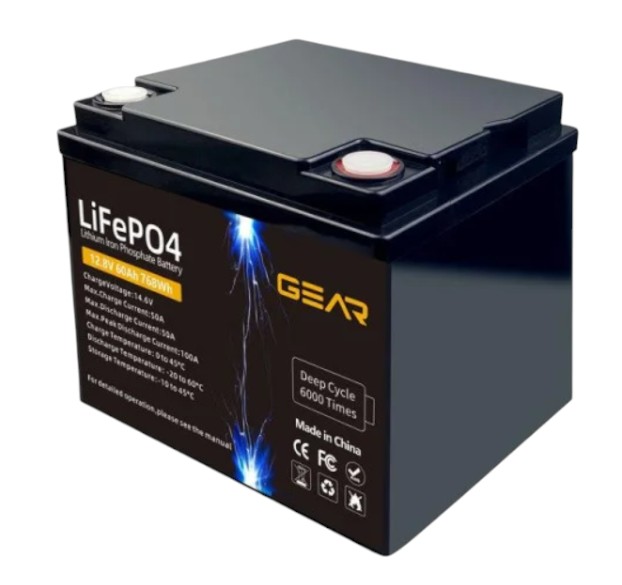 Аккумулятор для ИБП GEAR LiFePo4 12.8V/60 Ah 768Wh (GB-LiFePo4-12.8-60) - Фото 1