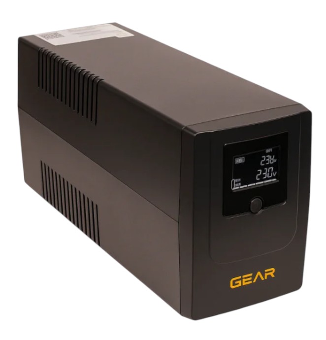 Источник бесперебойного питания GEAR 1500VA LCD metal RJ45+USB (GU-1500MLCD) - Фото 1