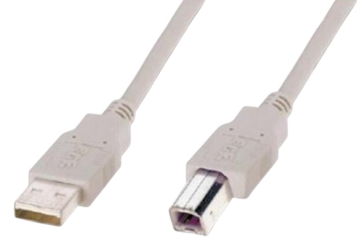 Кабель USB type A - USB type B Atcom USB 2.0 AM/BM 5m 2 ferrite core White (AT10109) - Фото 1