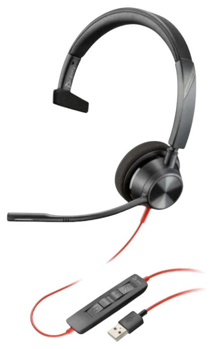 Гарнітура дротова Poly Blackwire 3310 Black (767F7AA) - Фото 1