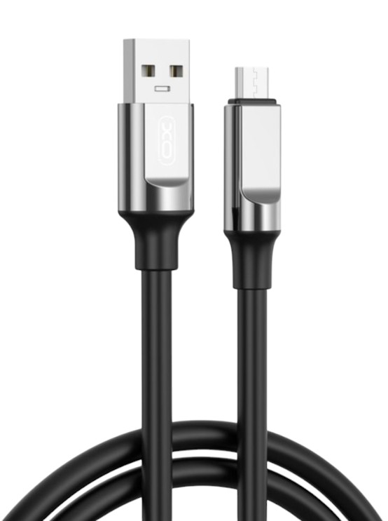 Кабель синхронізації даних XO Liquid Silicone Rubber USB-A to Micro 6A 1m (NB251_M_Black) - Фото 1