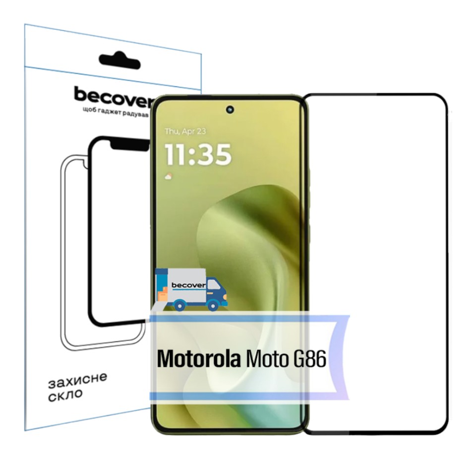 Защитное стекло для смартфона BeCover for Motorola Moto G86 Black (713727) - Фото 1