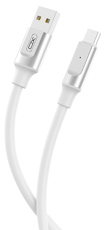 Кабель синхронизации данных XO Liquid Silicone Rubber USB-A to Micro 6A 1m (NB251_M_White) - Фото 1