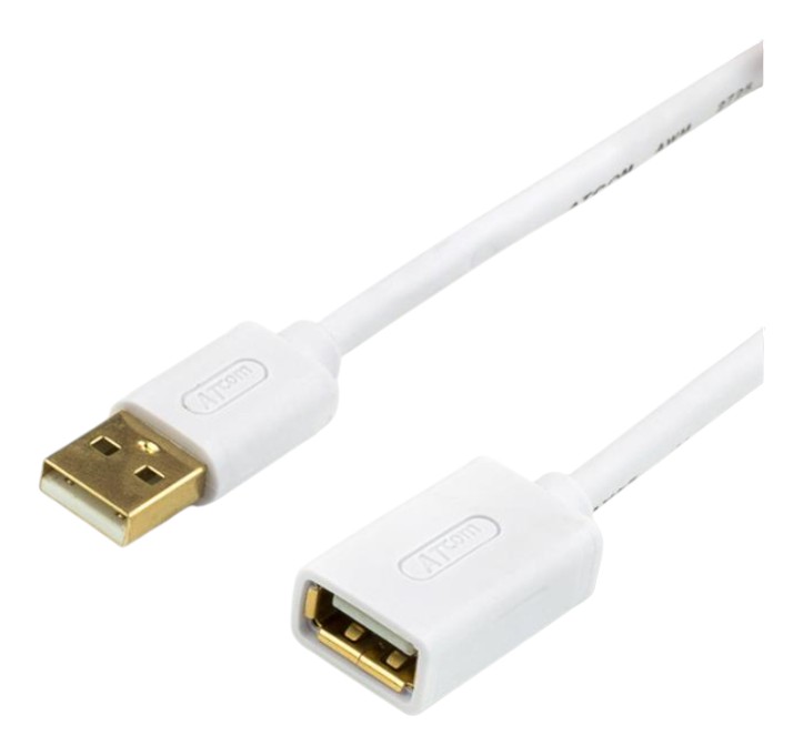 Кабель USB type A - USB type A Atcom USB 2.0 AM/AF 0.8m (13424) - Фото 1
