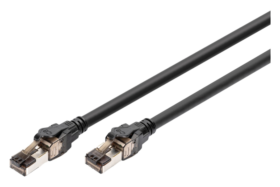 Кабель патч-корд Digitus CAT 8.1 S-FTP 1м AWG 24/7 LSZH Black (DK-1843-010) - Фото 1