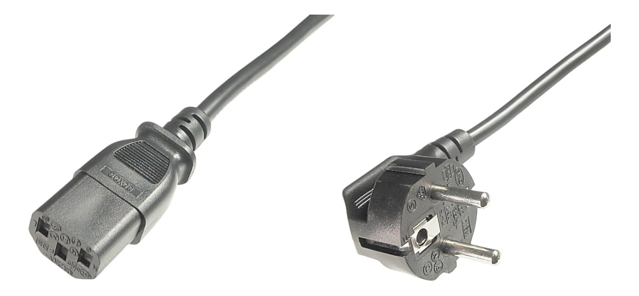 Кабель питания Digitus Schuko 90/M - C13/F, 0.75 м Black (AK-440109-008-S) - Фото 1