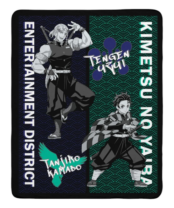 Плед двуспальный ABYstyle DEMON SLAYER: KIMETSU NO YAIBA Tanjiro and Tengen 150x120 см (ABYHOM020) - Фото 1