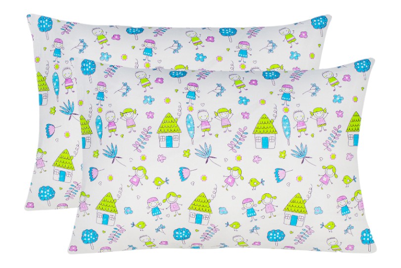 Наволочка Home Line Щ120 ДЕВУШКИ И МАЛЬЧИКИ бязь 40х60 см 2 шт. Салатовые (169053) - Фото 1