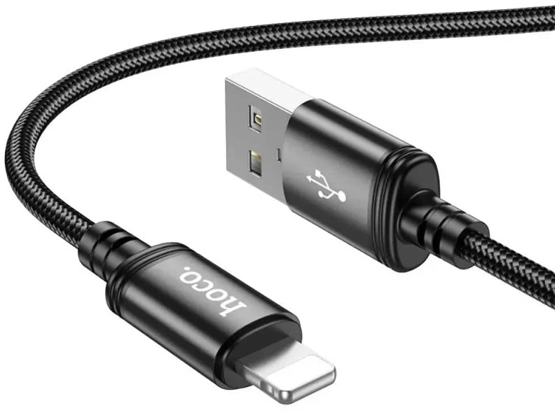 Кабель синхронізації даних HOCO X89 Wind USB - Lightning (M/M), 1 м, Black (6931474784322) - Фото 1