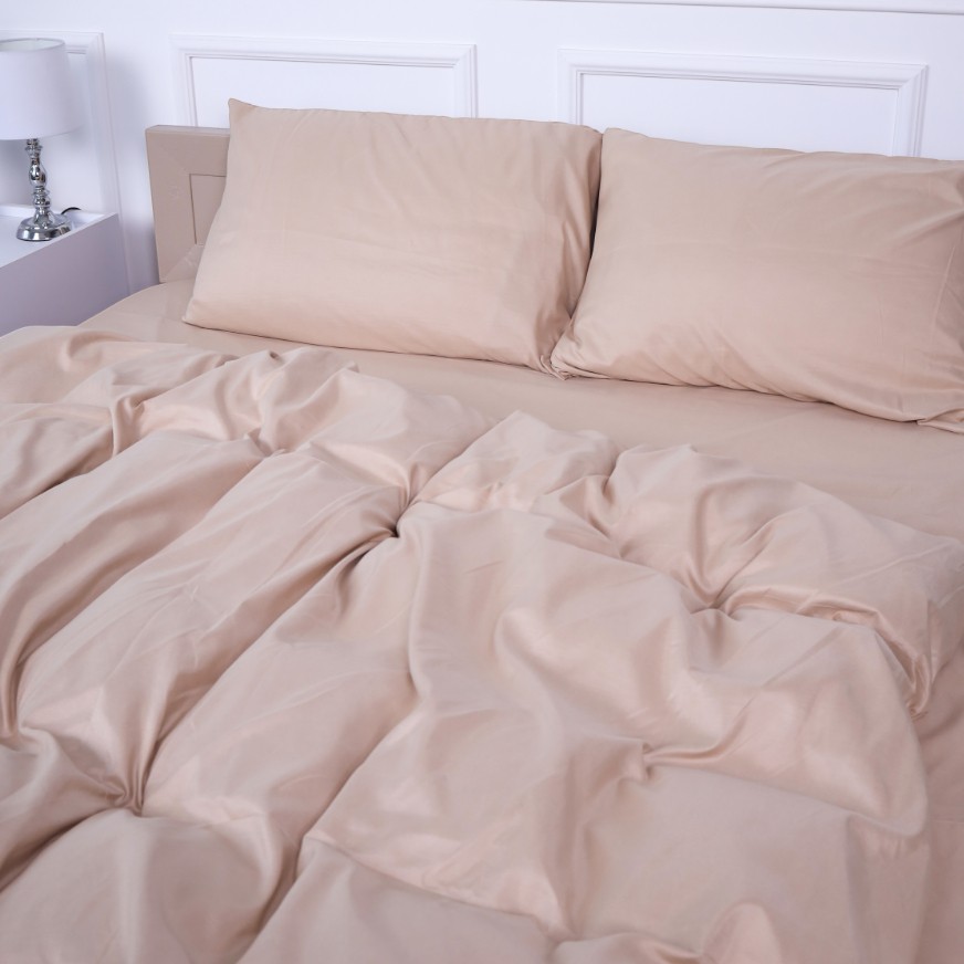 Комплект постільної білизни MirSon №15-1214 Warm Sand Mikrosatin Premium 200х220 см (2200007230891) - Фото 1