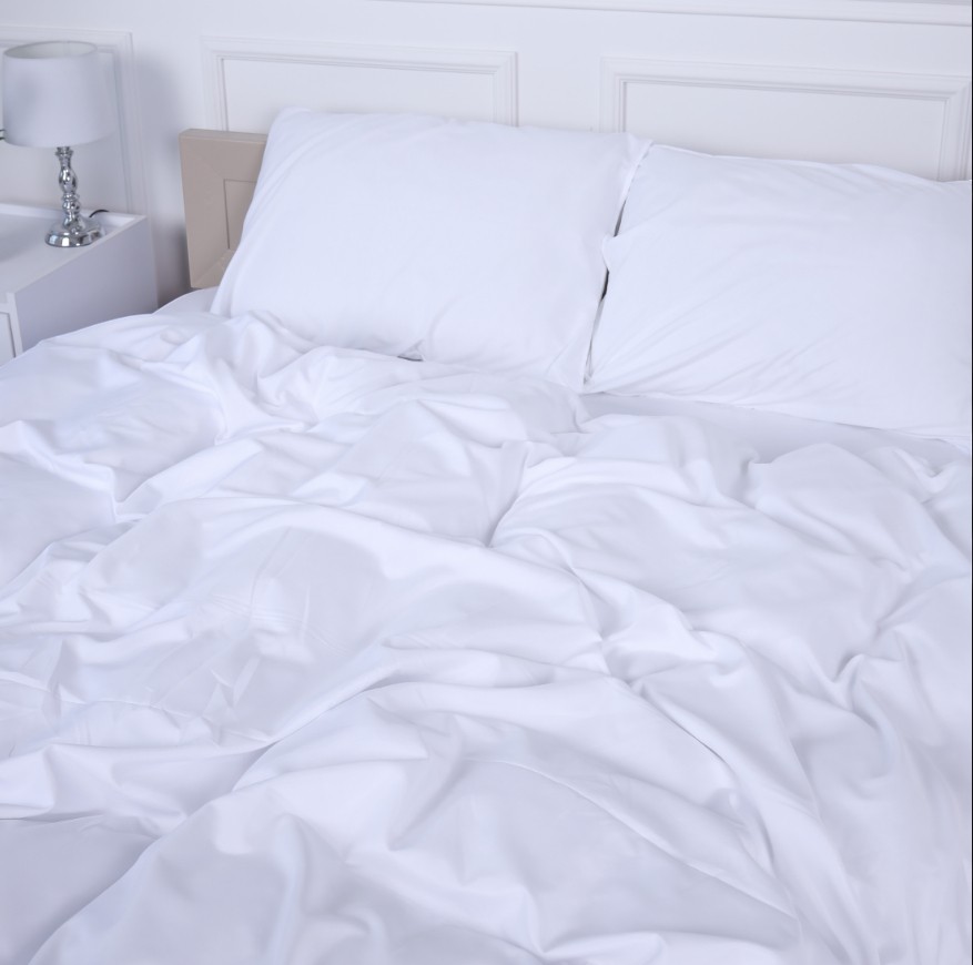 Комплект постільної білизни MirSon №18-0000 White Mikrosatin Premium 2 x 160 x 220 см (2200007233724) - Фото 1