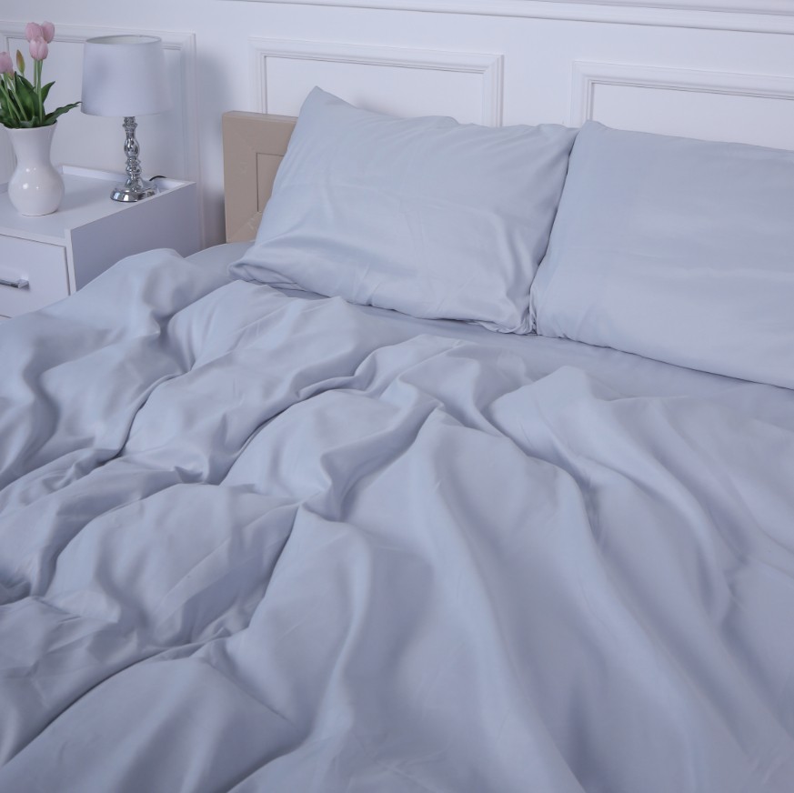 Комплект постільної білизни MirSon №14-4102 Glacier Gray Mikrosatin Premium 175х210 см (2200007230273) - Фото 1