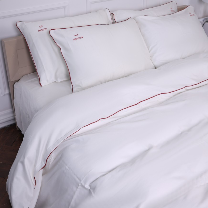 Комплект постільної білизни MirSon Сатин Corner Moko White 143х210 см (2200001484320) - Фото 1