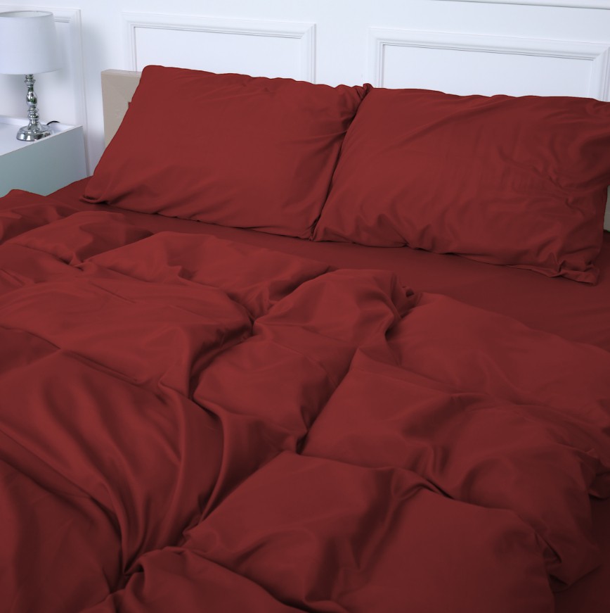 Комплект постільної білизни MirSon №19-1655 Garnet Mikrosatin Premium 2 x 143 x 210 см (2200007236718) - Фото 1