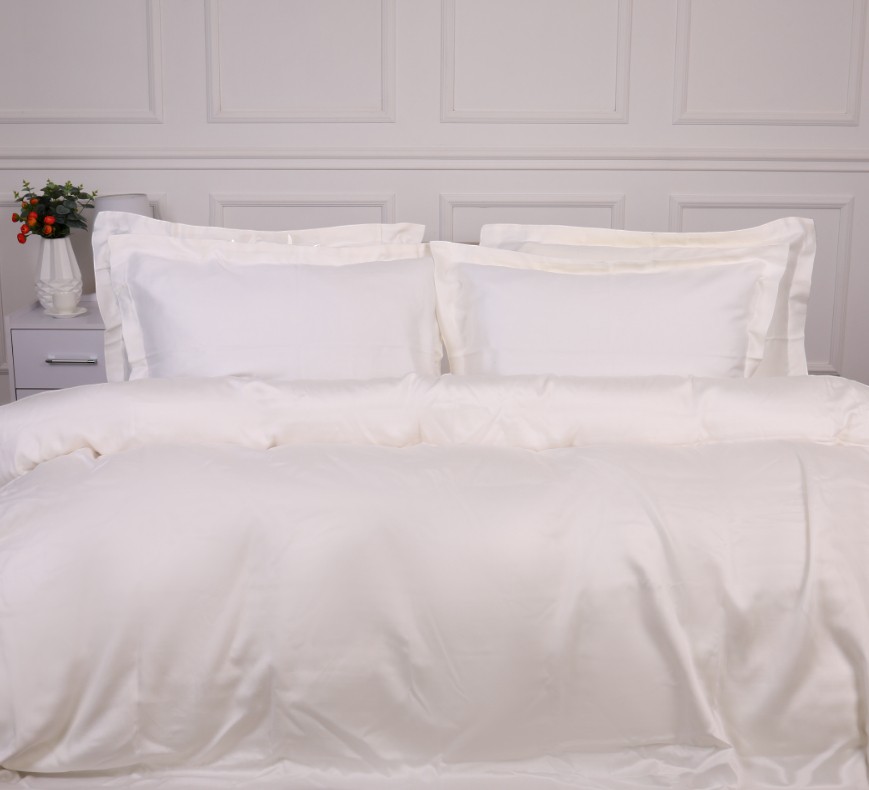 Комплект постільної білизни MirSon Tencel №01 White 143х210 (2200009368486) - Фото 1