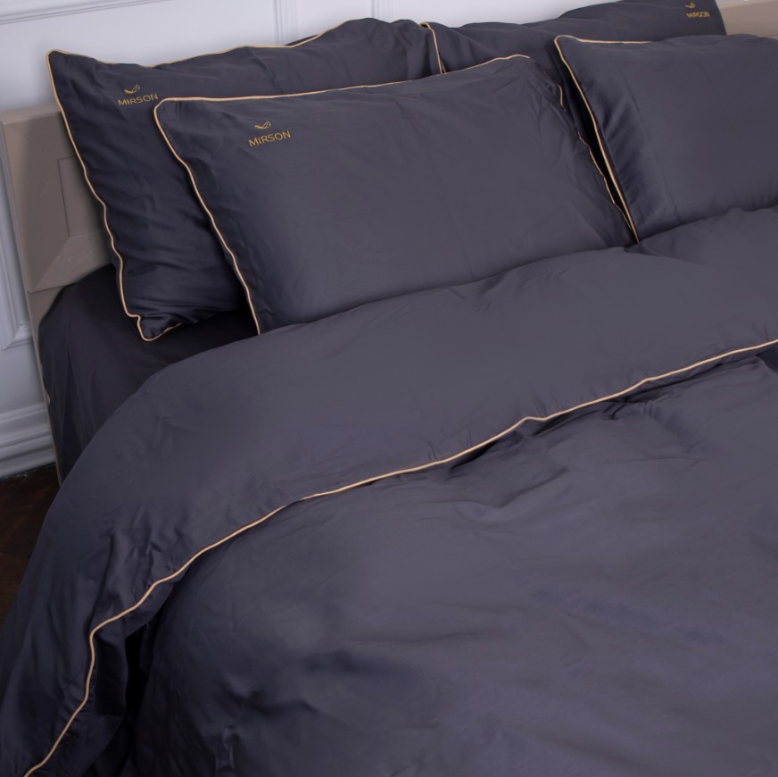 Комплект постільної білизни MirSon Сатин Corner Iron grey 200x220 см (2200001484436) - Фото 1