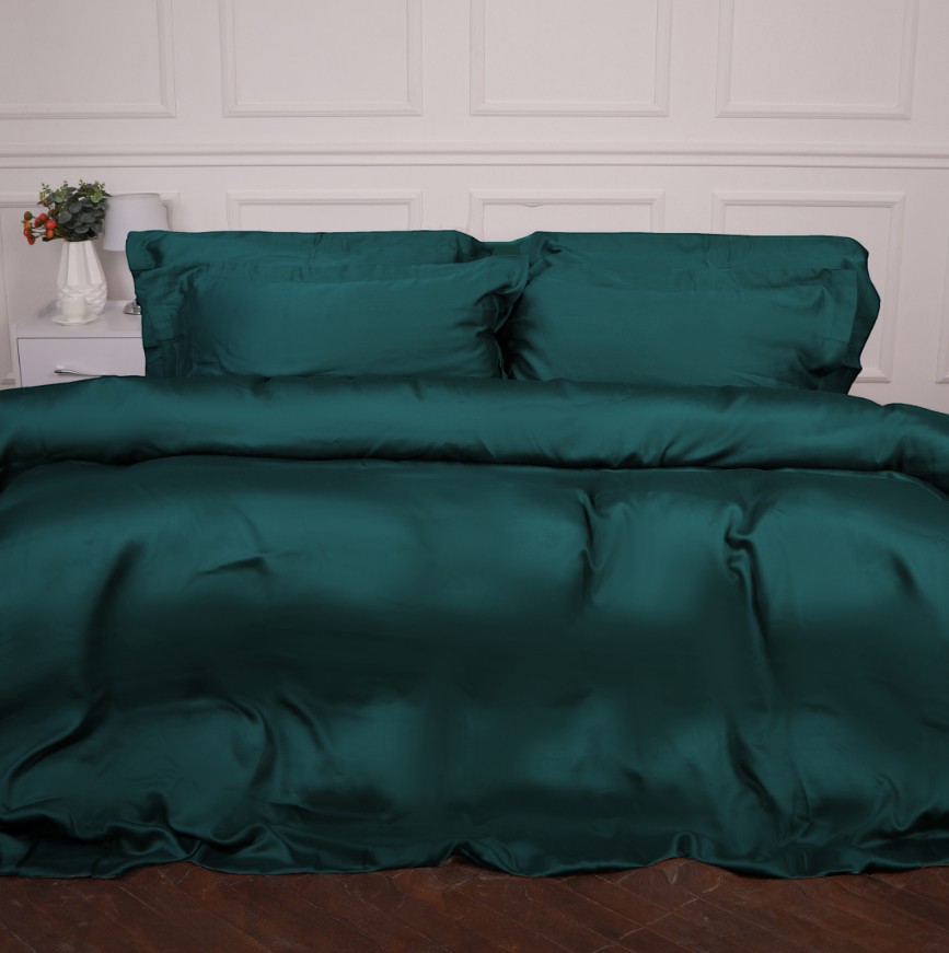 Комплект постільної білизни MirSon Tencel №07 Emerald 200х220 (2200009370991) - Фото 1