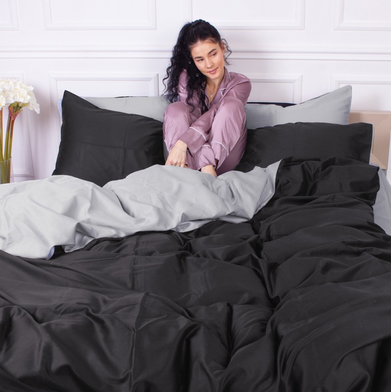 Комплект постільної білизни MirSon King Size Сатин 0251+0055 Greyness 220х240 см (2200001169678) - Фото 1
