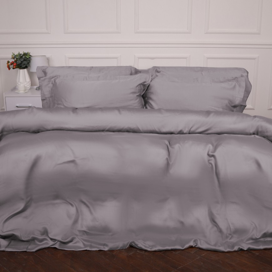 Комплект постільної білизни MirSon Tencel №06 Gray 200х220 (2200009370519) - Фото 1