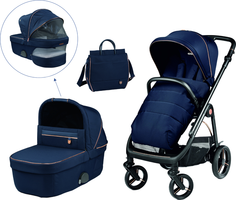 Коляска универсальная 2 в 1 Peg-Perego Veloce Blue Shine - Фото 1