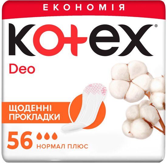 Прокладки ежедневные Kotex Normal Plus Deo 56шт - Фото 1
