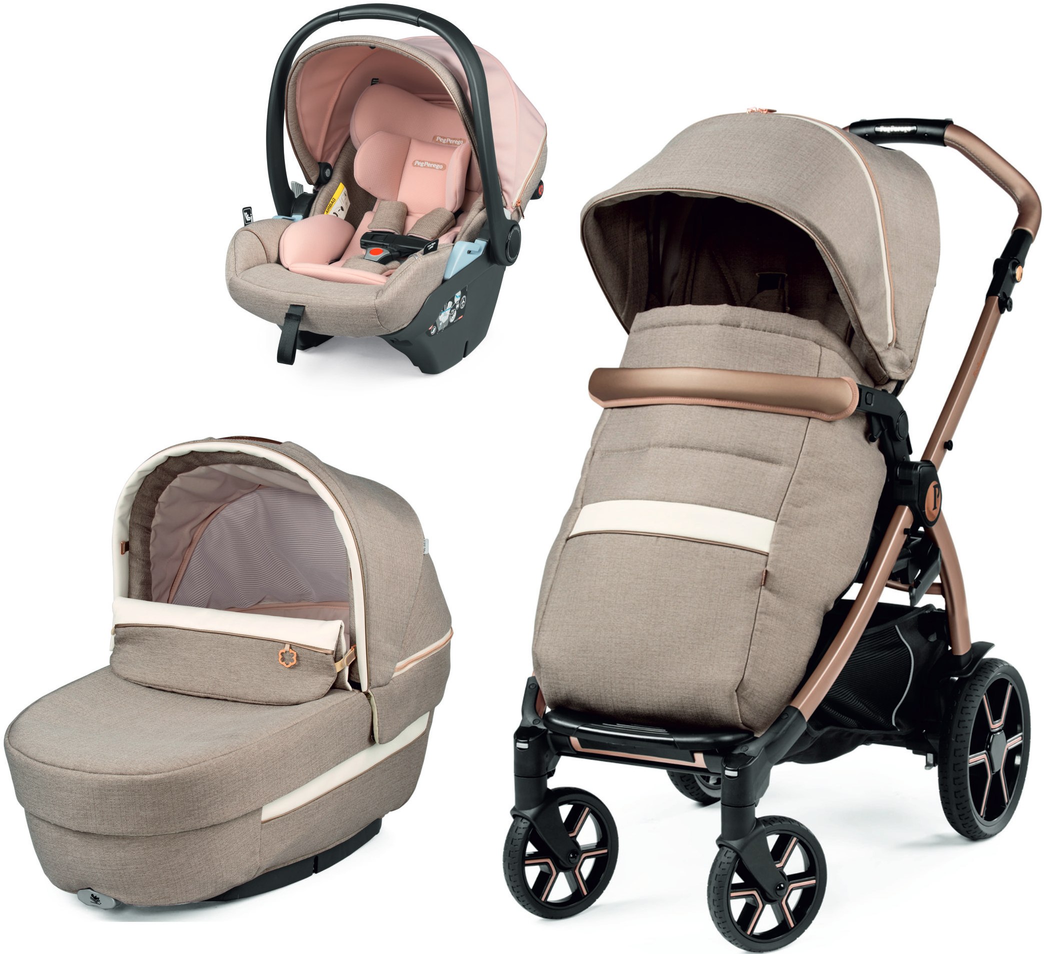Коляска универсальная 3 в 1 Peg-Perego Book Mon Amour Lounge (PACK-BOOK31LG00011) - Фото 1