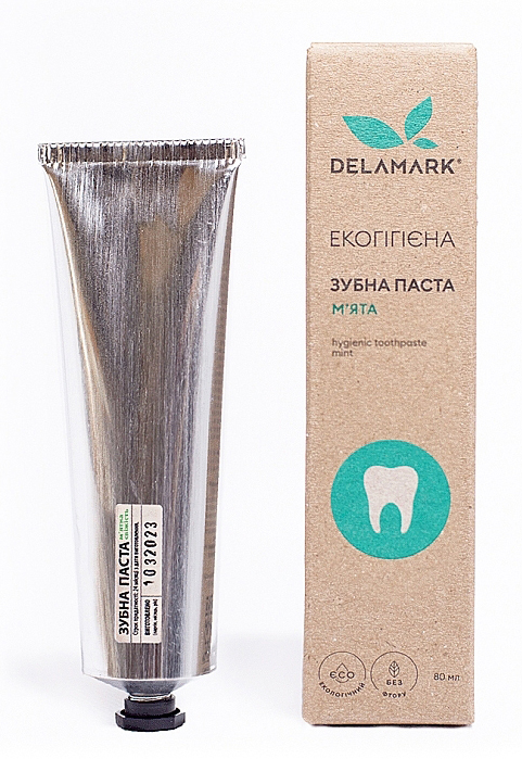 Зубная паста DeLaMark с ароматом мяты 80 мл (4820152332004) - Фото 1