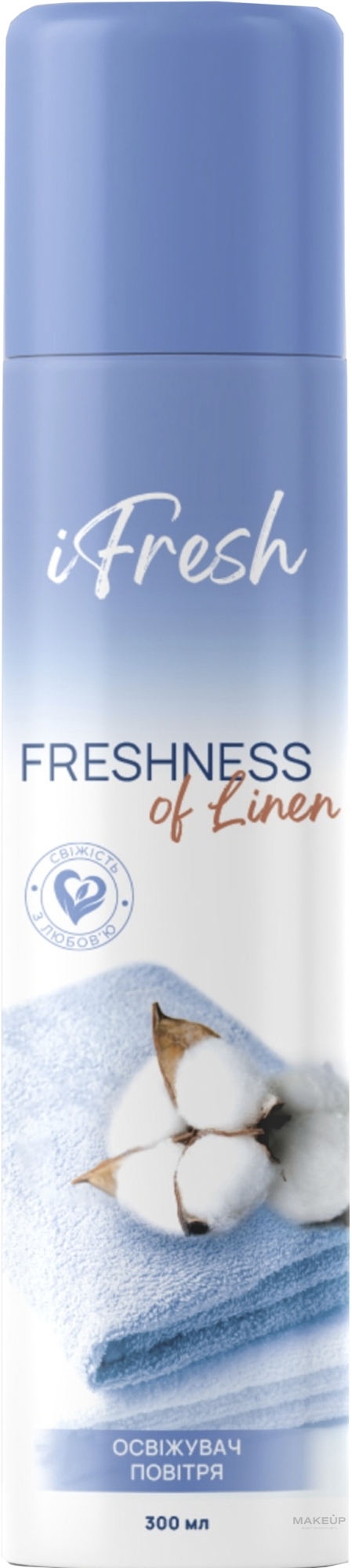 Сменный балон к освежителю воздуха iFresh freshness of linen 300 мл (4820268102935) - Фото 1