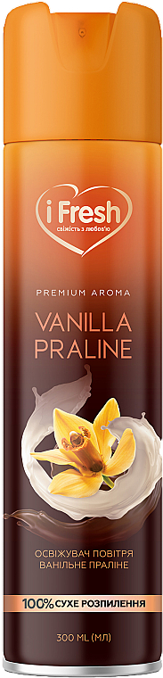 Освежитель воздуха аэрозольный iFresh premium aroma vanilla praline 300 мл (4820268100030) - Фото 1