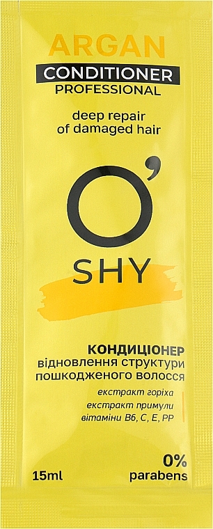Бальзам для волос O'Shy Argan. Восстановление структуры поврежденных волос Professional 15 мл (4820263230701) - Фото 1
