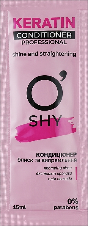 Бальзам для волосся O'Shy Keratin. Блиск та випрямлення Professional 15 мл (4820195508954) - Фото 1