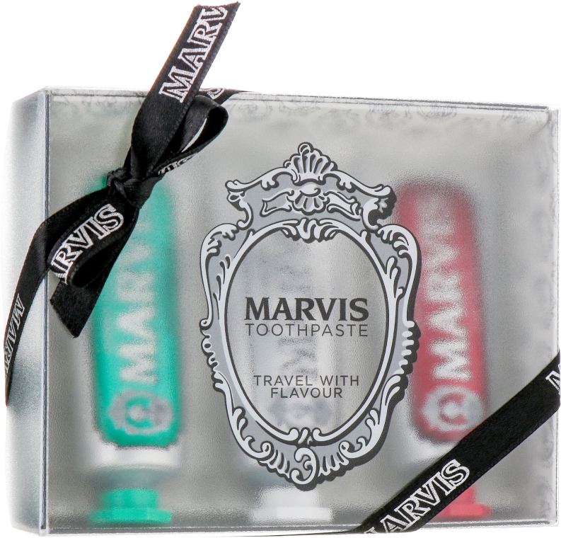 Зубная паста Marvis 3x25мл (Classic Strong Mint , Whitening Mint, Cinnamon Mint) (8004395114689) - Фото 1