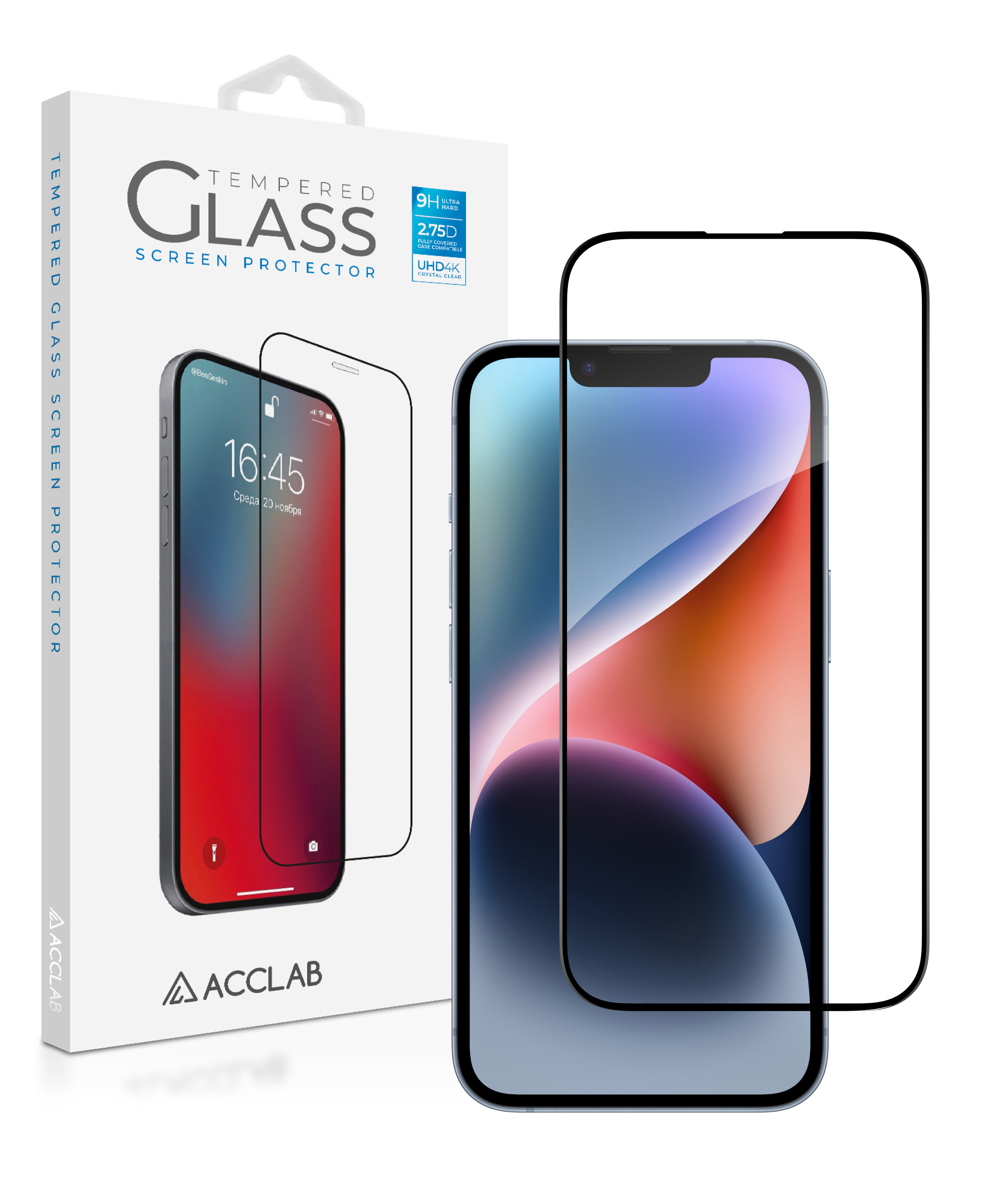 Защитное стекло для смартфона ACCLAB Full Glue for Apple iPhone 14 Plus (1283126541964) - Фото 1