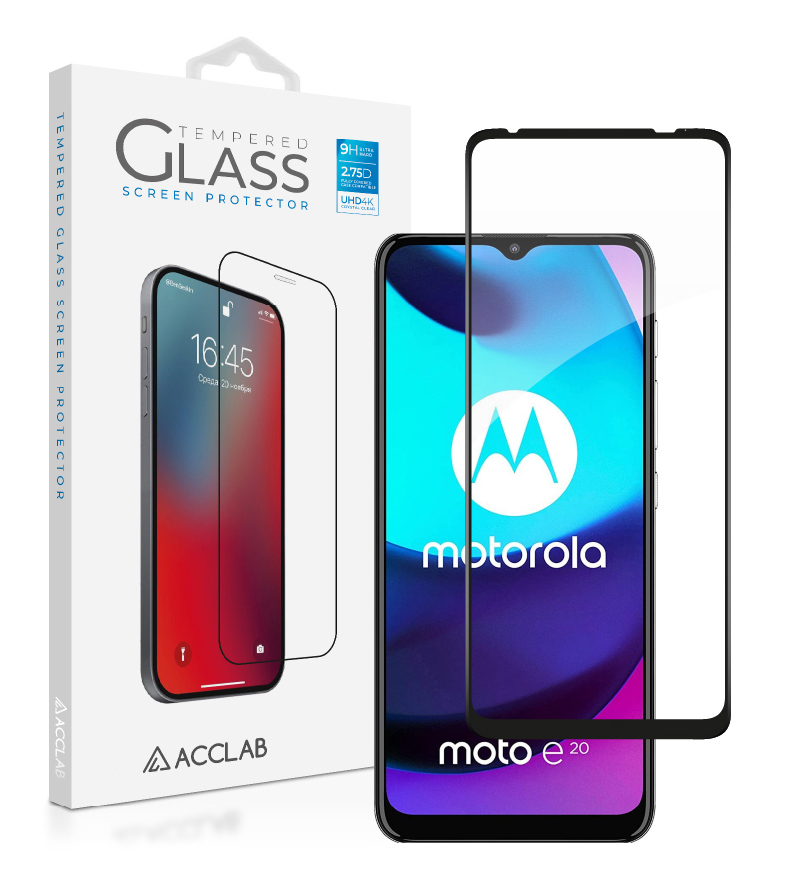 Защитное стекло для смартфона ACCLAB Full Glue for MOTO E20 Black (1283126521232) - Фото 1