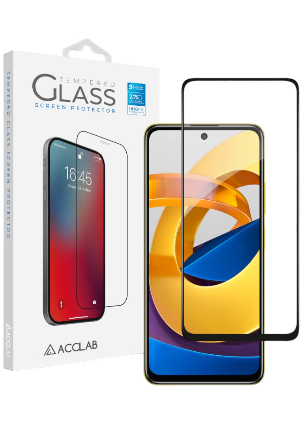 Защитное стекло для смартфона ACCLAB Full Glue for Xiaomi Poco M4 Pro 5G Black (1283126518959) - Фото 1