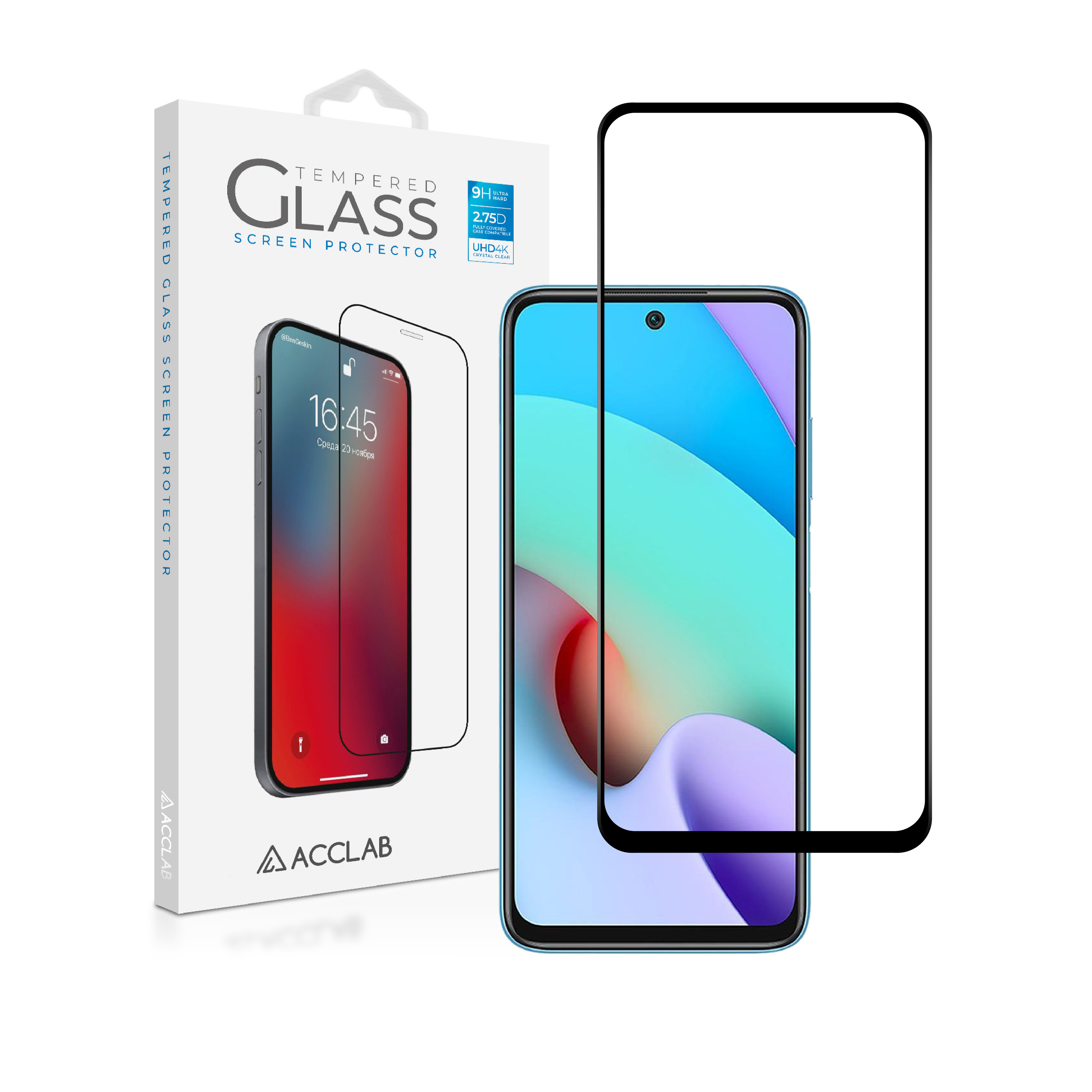 Защитное стекло для смартфона ACCLAB Full Glue for Xiaomi Redmi 10 (1283126517426) - Фото 1