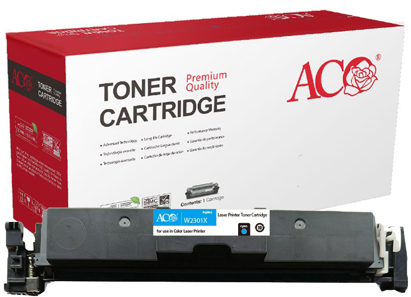 Картридж для лазерных принтеров/МФУ ACO аналог HP W2301X  (HP 230X)для HP Color LaserJet Pro 4203 MFP 4303 Cyan max без чипа (ACO-W2301XNC) - Фото 1