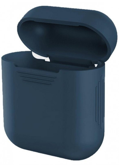 Чехол для наушников MakeFuture Apple AirPods 1/2 Silicone Blue (MCL-AA1/2BL) - Фото 1