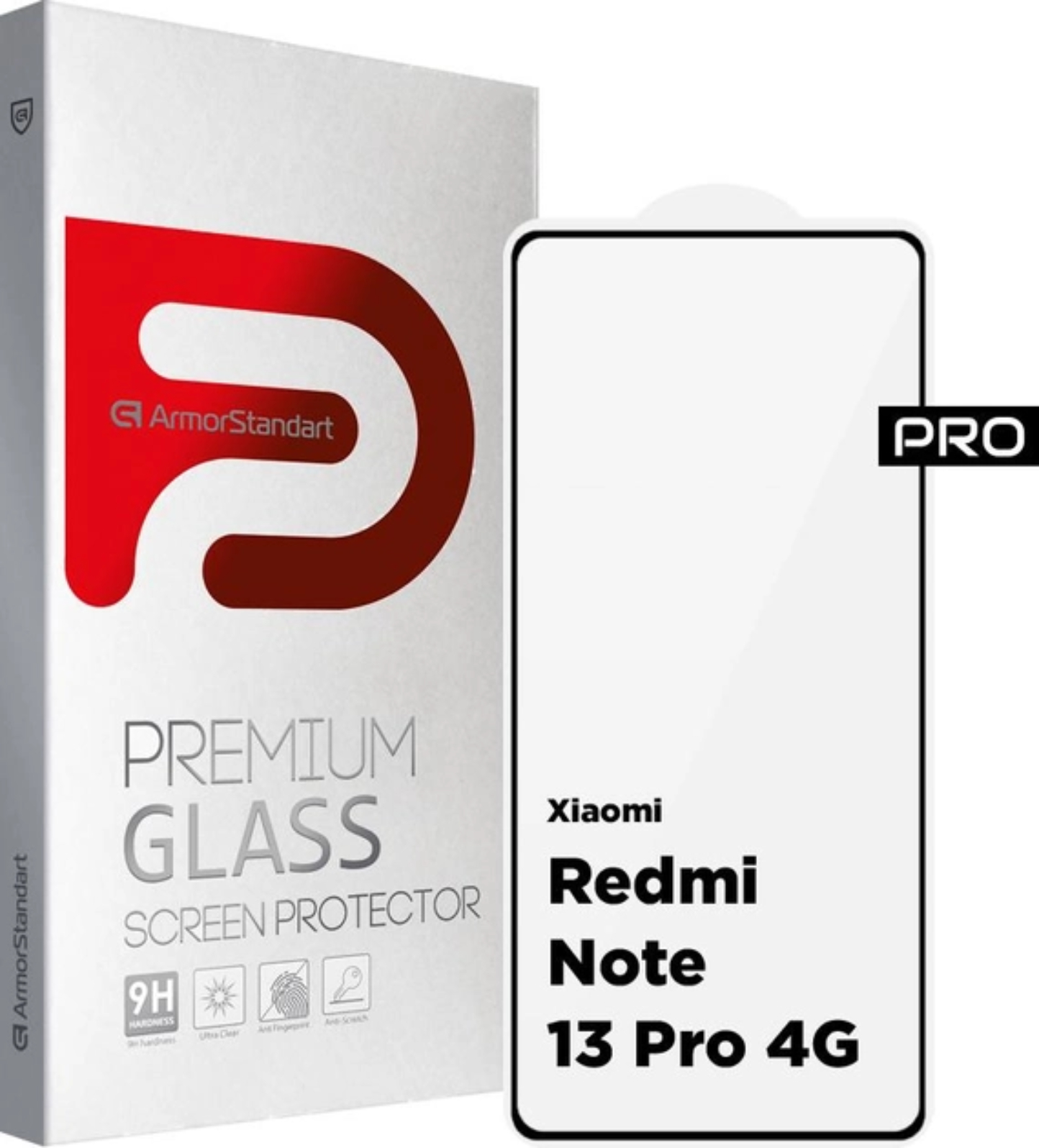 Защитное стекло для смартфона Armorstandart Pro for Xiaomi Redmi Note 13 Pro 4G Black (ARM73387) - Фото 1