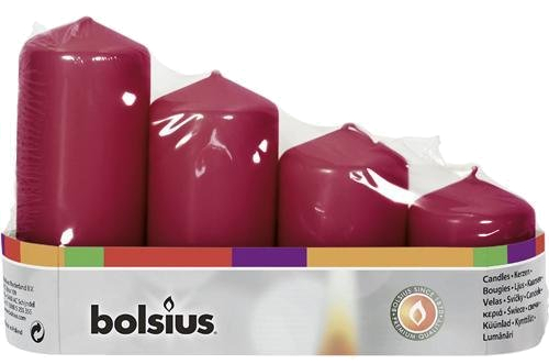 Купити Набір свічок Bolsius бордо 4 шт. (806744) - Фото 1 Набір свічок Bolsius бордо 4 шт. (806744) - Фото 1