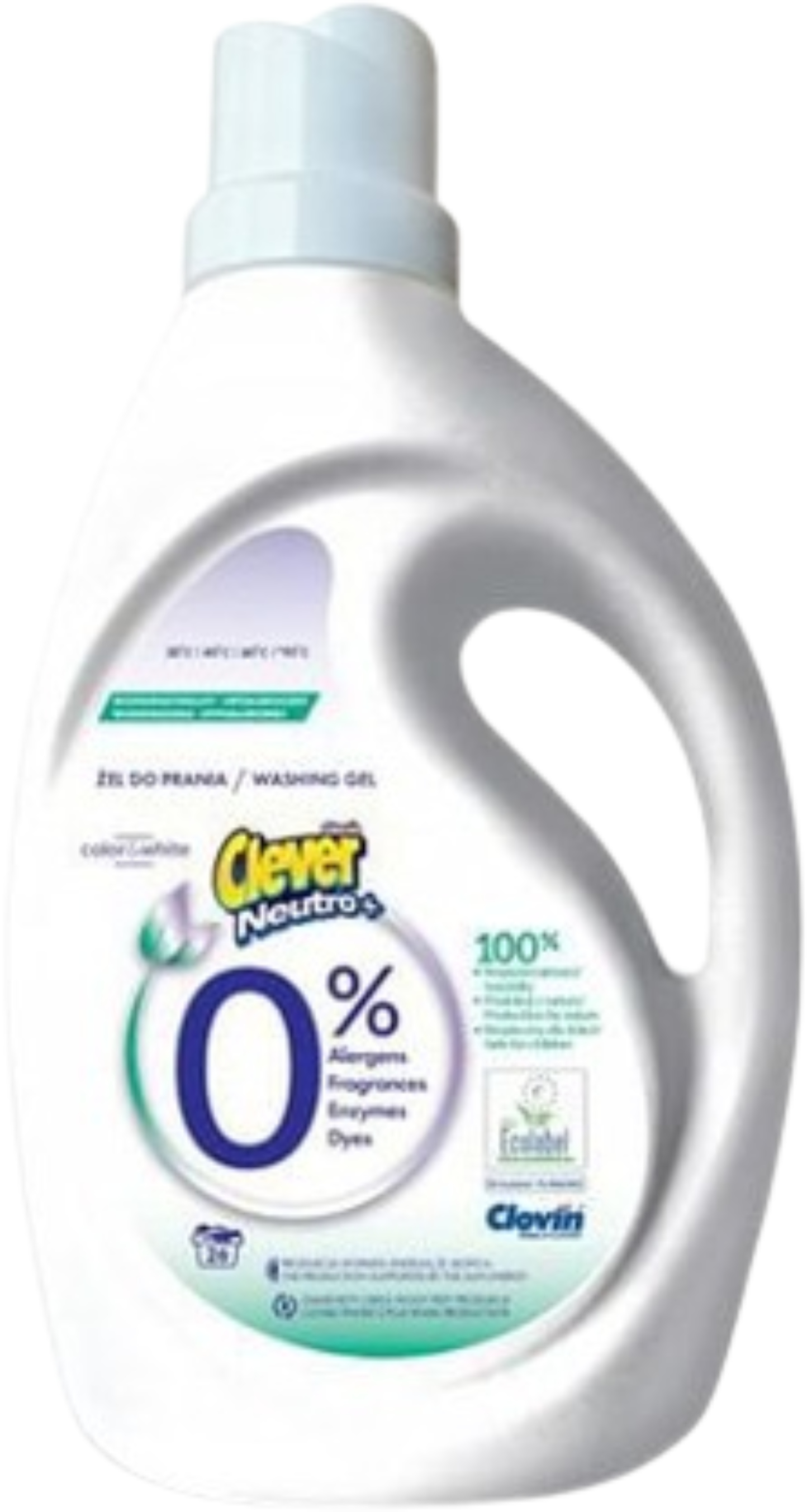 Гель для стирки Clever Neutro + Color & White 1560 мл (041-1831) - Фото 1