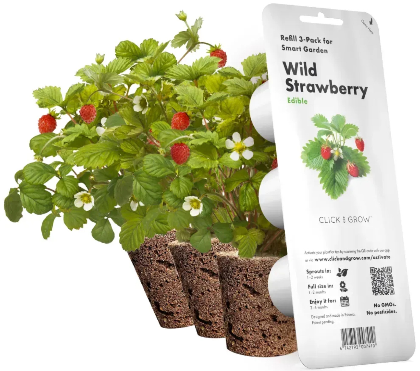 Сменный картридж для умного цветочного горшка Click&Grow Дикая клубника new 7410 - Фото 1