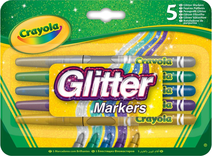 Фломастеры Crayola с блестками, 5 шт (256354.012) - Фото 1