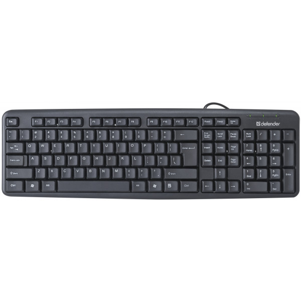 Клавиатура проводная Defender Element HB-520 B UA USB Black (45529) - Фото 1